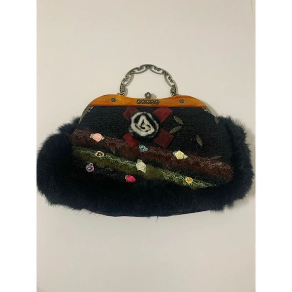 Sassi Cindi Collection Unique Whimsy Goth Fairy Goth Handbag Furry Boho - Picture 4 of 12